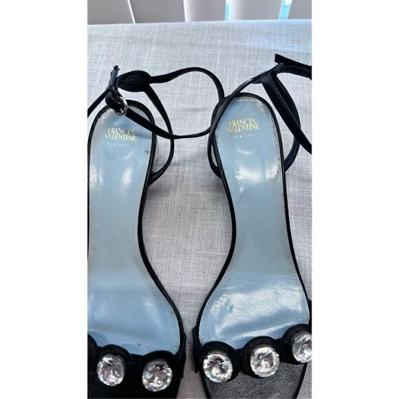 Frances Valentine Women's Leather Buckle Strap Beatrix Sandals Black Size 11 - Picture 3 of 11